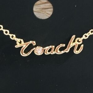 Coach Gold Nameplate Necklace